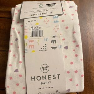 Honest Baby Organic Cotton Fitted Crib Sheet NEW Pink Purple Hearts